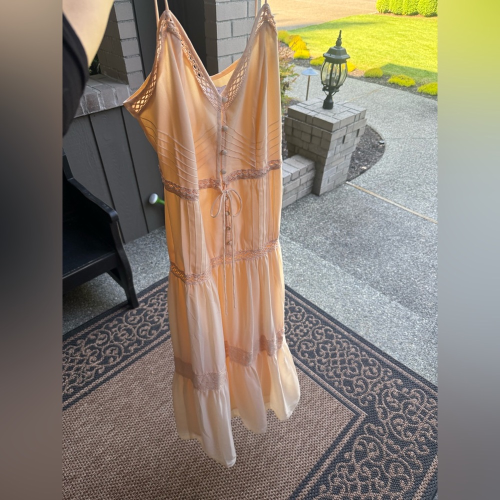 ASOS Elegant Cream/Peach Maxi Dress size Med US38 worn once